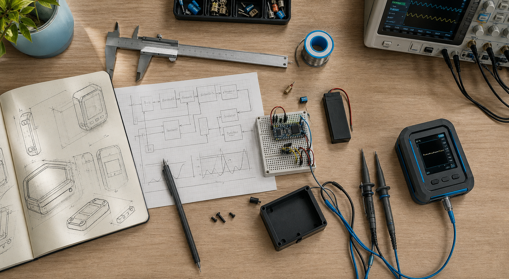 Engineering feasibility process from sketches to a tested electronic prototype